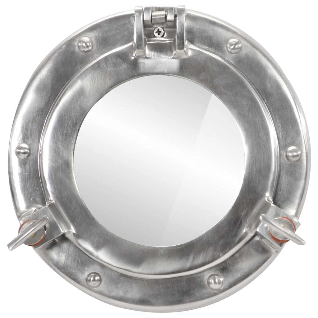 Porthole Mirror Wall Mount Ø23 cm Aluminum and Glass