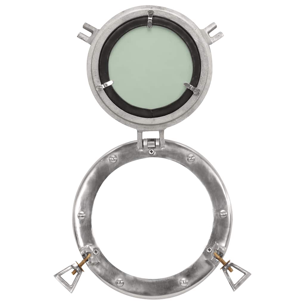 Porthole Mirror Wall Mount Ø23 cm Aluminum and Glass