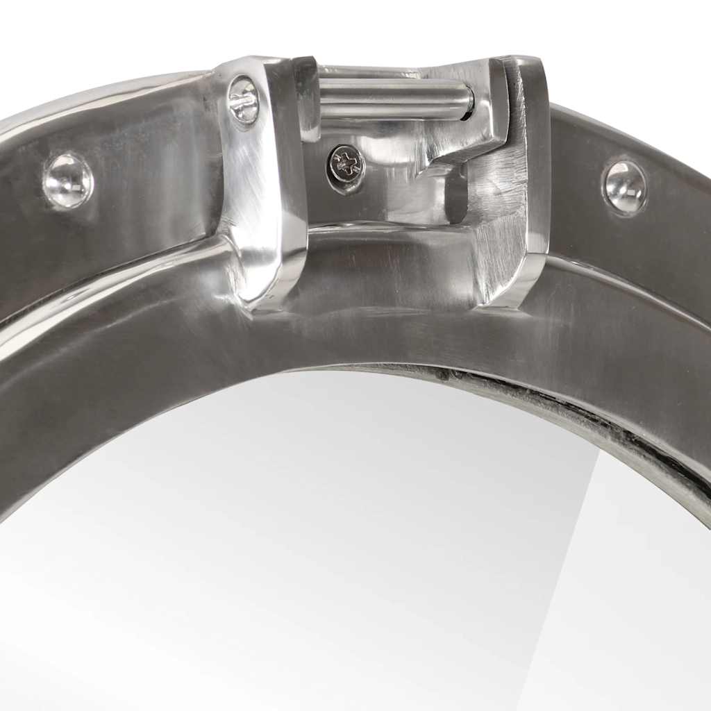 Porthole Mirror Wall Mount Ø23 cm Aluminum and Glass