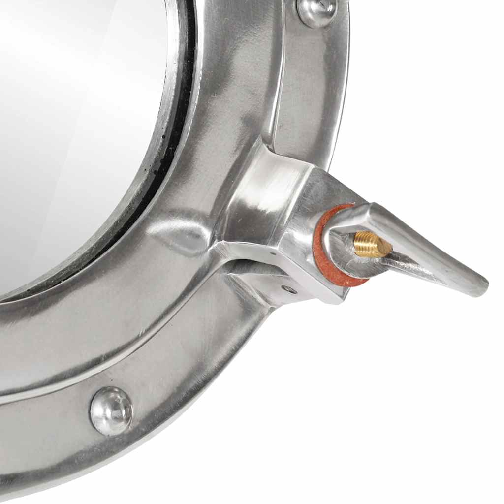 Bullaugen-Spiegel Wandmontage Ø38 cm Aluminium und Glas