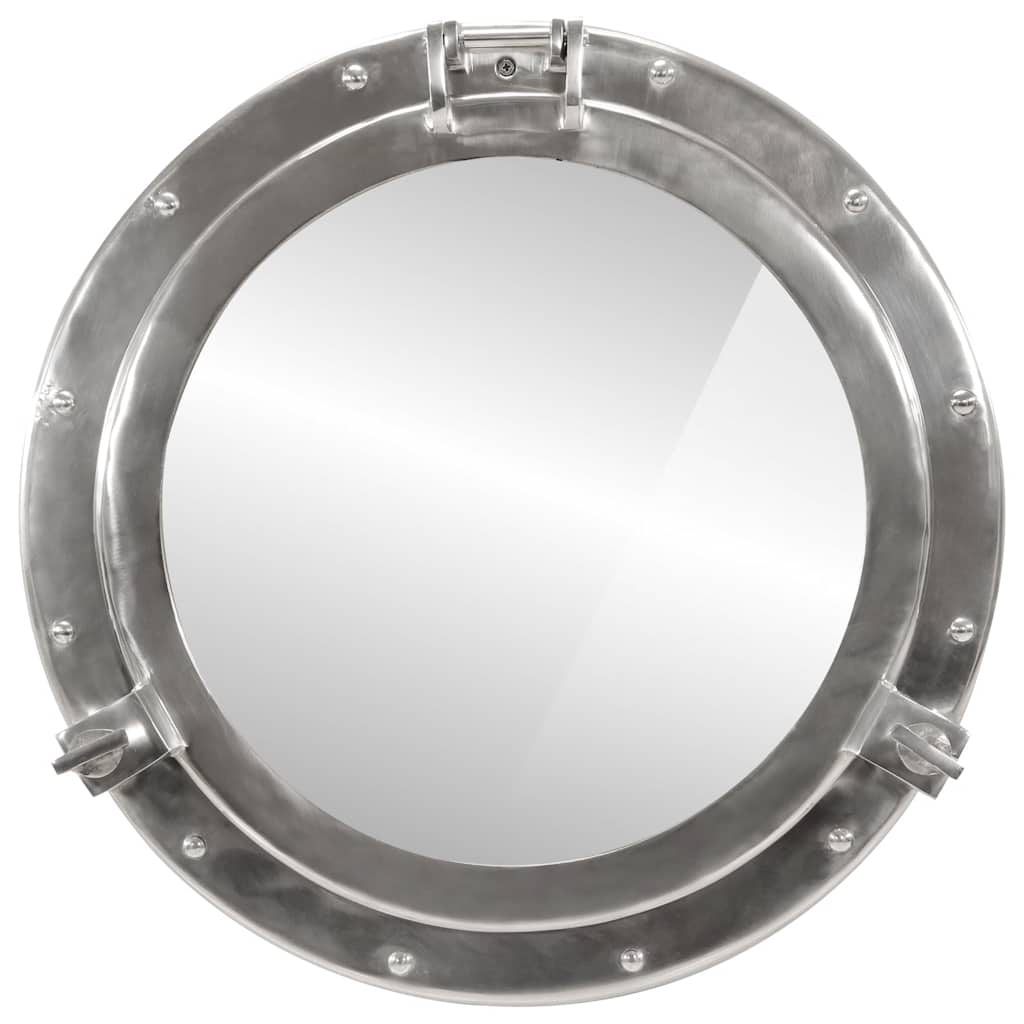 Miroir hublot mural Ø50 cm aluminium et verre