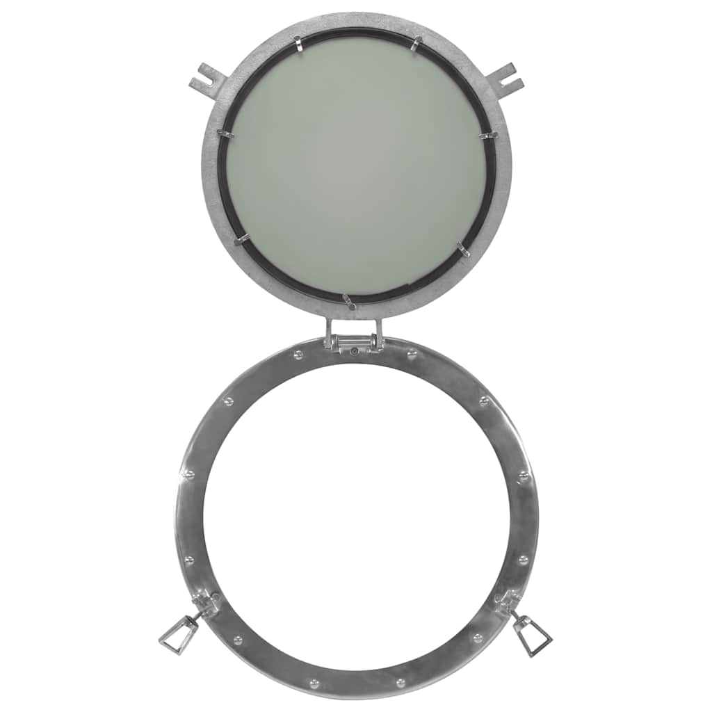 Miroir hublot mural Ø50 cm aluminium et verre