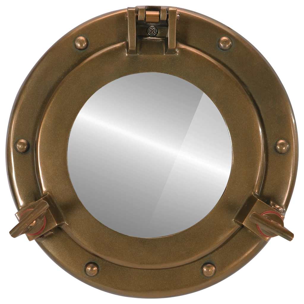 Bullaugen-Spiegel Wandmontage Ø23 cm Aluminium und Glas