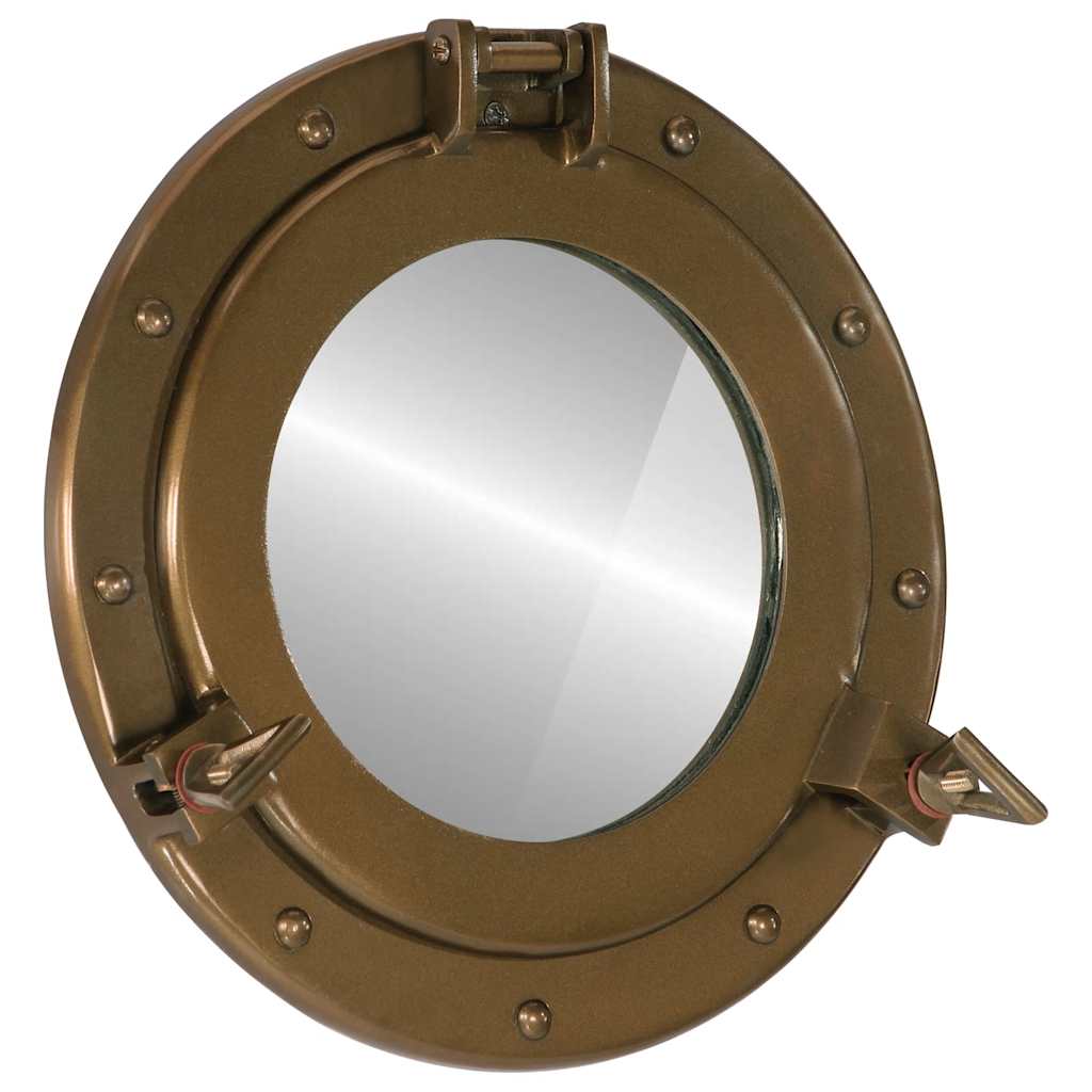 Porthole Mirror Wall Mount Ø30 cm Aluminum and Glass