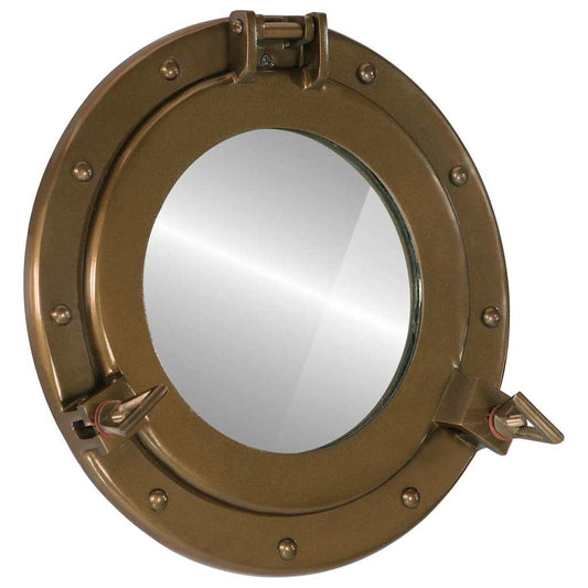 Bullaugen-Spiegel Wandmontage Ø30 cm Aluminium und Glas