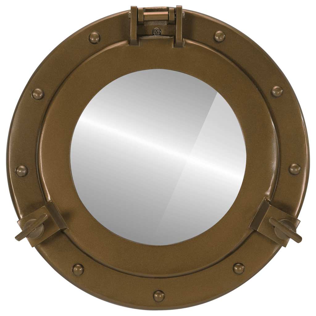 Porthole Mirror Wall Mount Ø30 cm Aluminum and Glass
