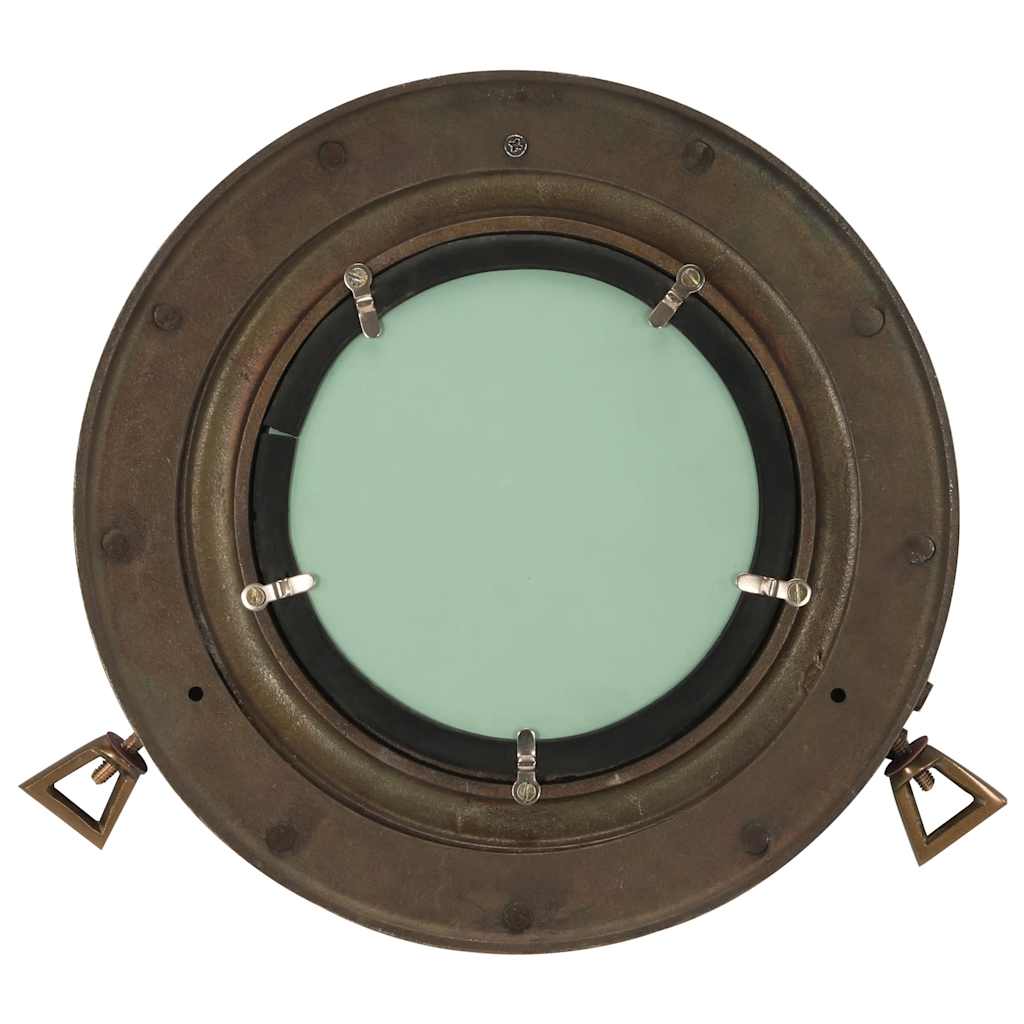 Porthole Mirror Wall Mount Ø30 cm Aluminum and Glass