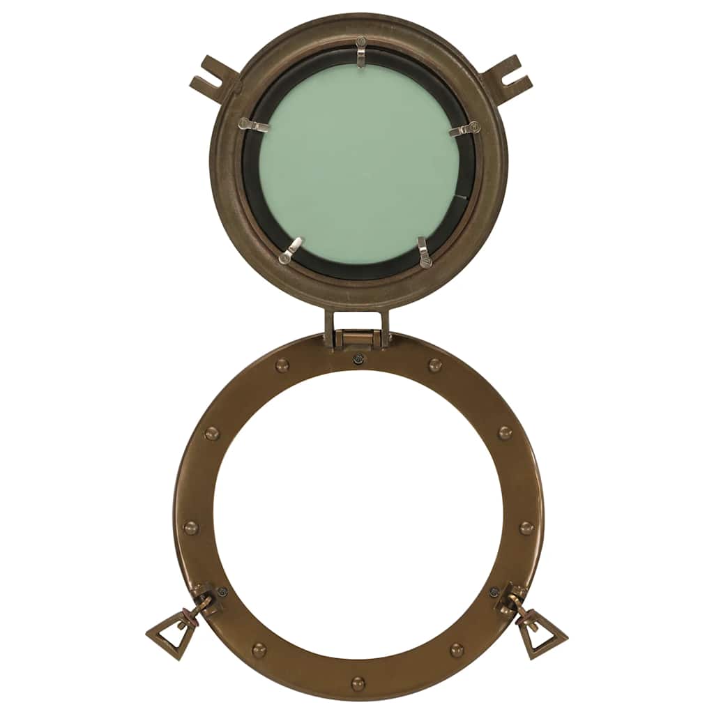 Porthole Mirror Wall Mount Ø30 cm Aluminum and Glass