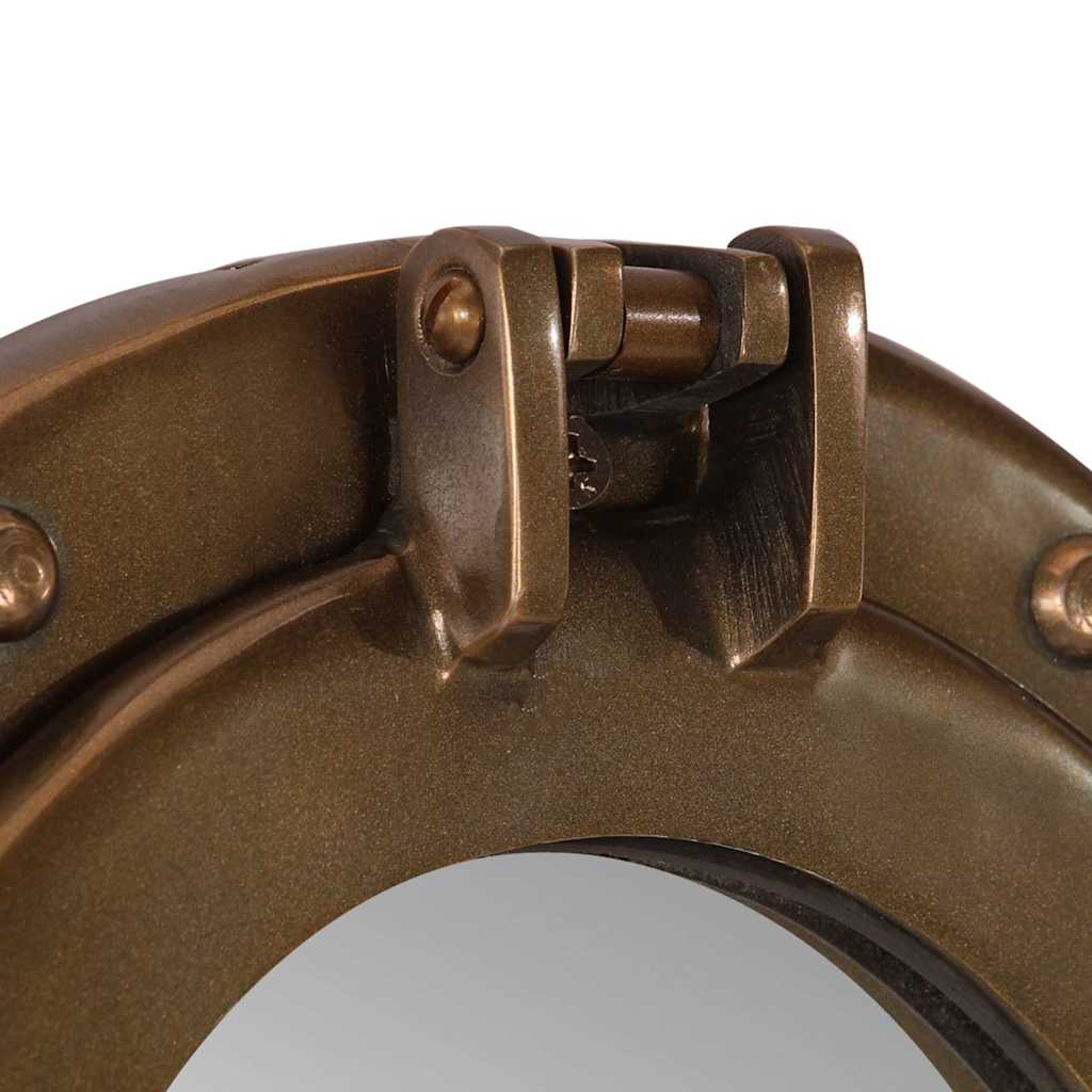 Porthole Mirror Wall Mount Ø30 cm Aluminum and Glass