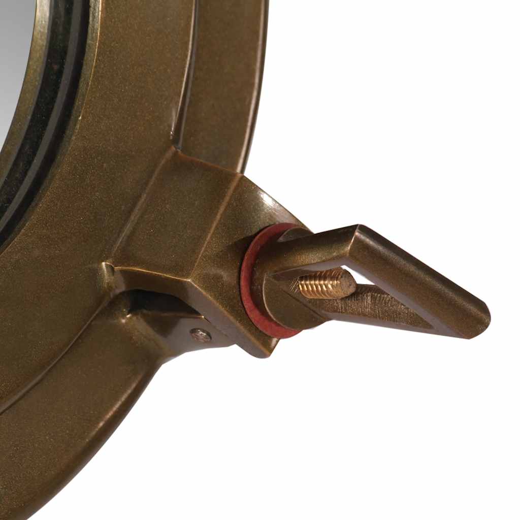 Porthole Mirror Wall Mount Ø30 cm Aluminum and Glass