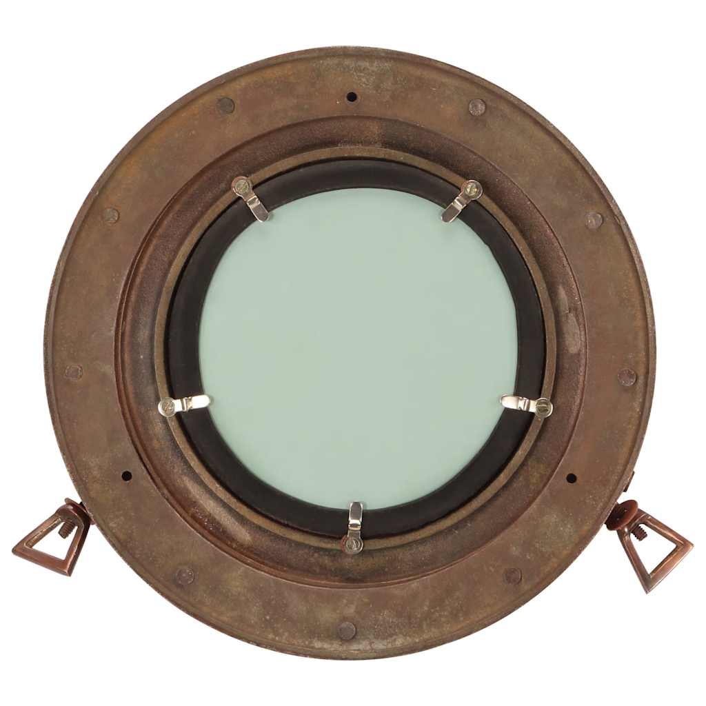 Bullaugen-Spiegel Wandmontage Ø30 cm Aluminium und Glas