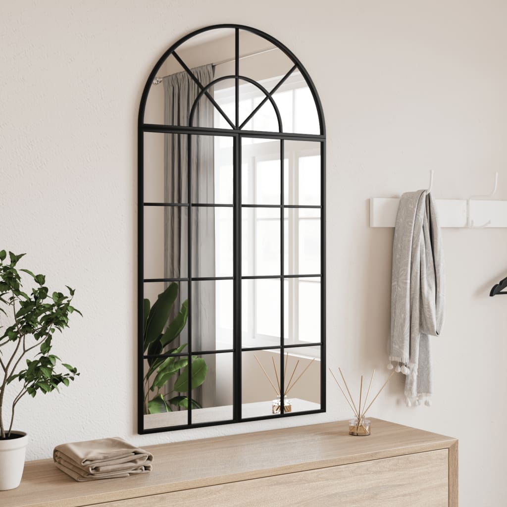 Black Wall Mirror 60x110 cm Arched Iron