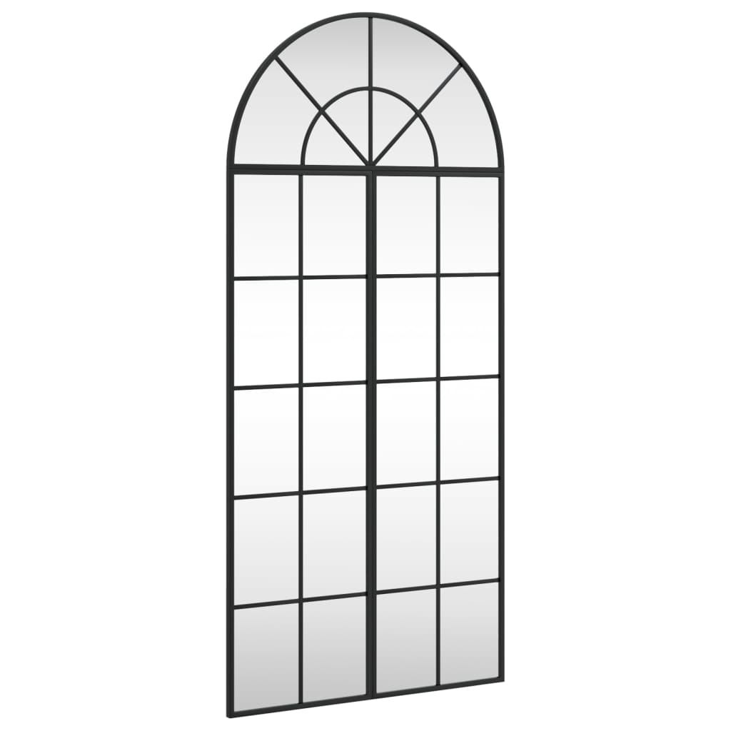 Black Wall Mirror 60x130 cm Arched Iron