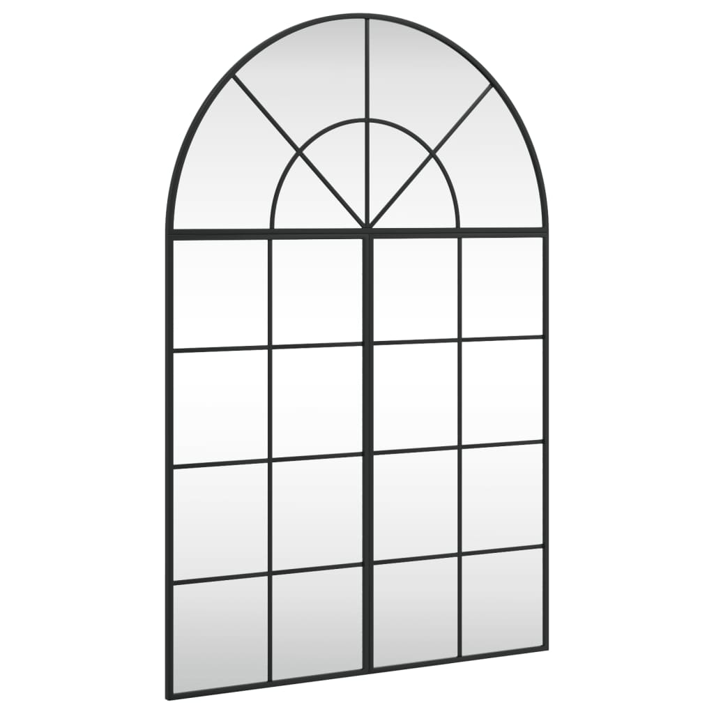 Black Wall Mirror 80x120 cm Arched Iron