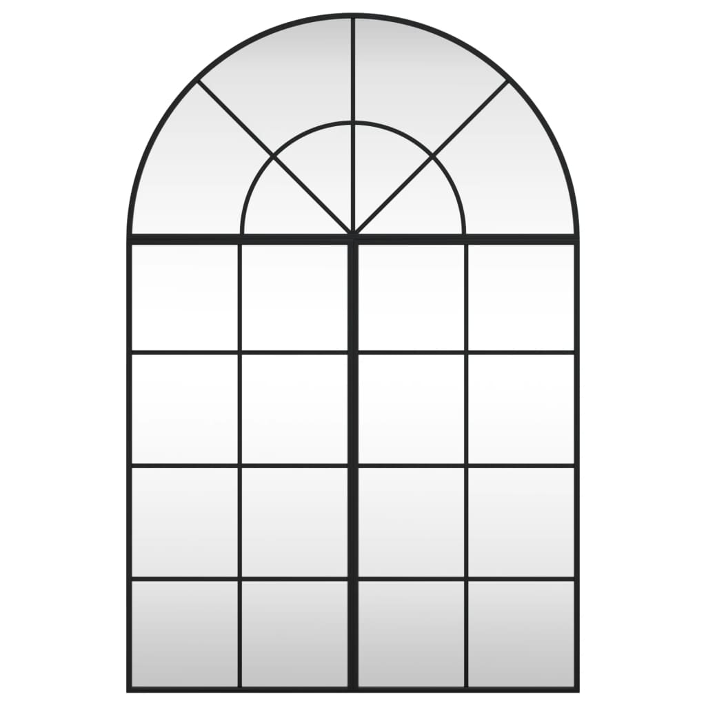 Black Wall Mirror 80x120 cm Arched Iron