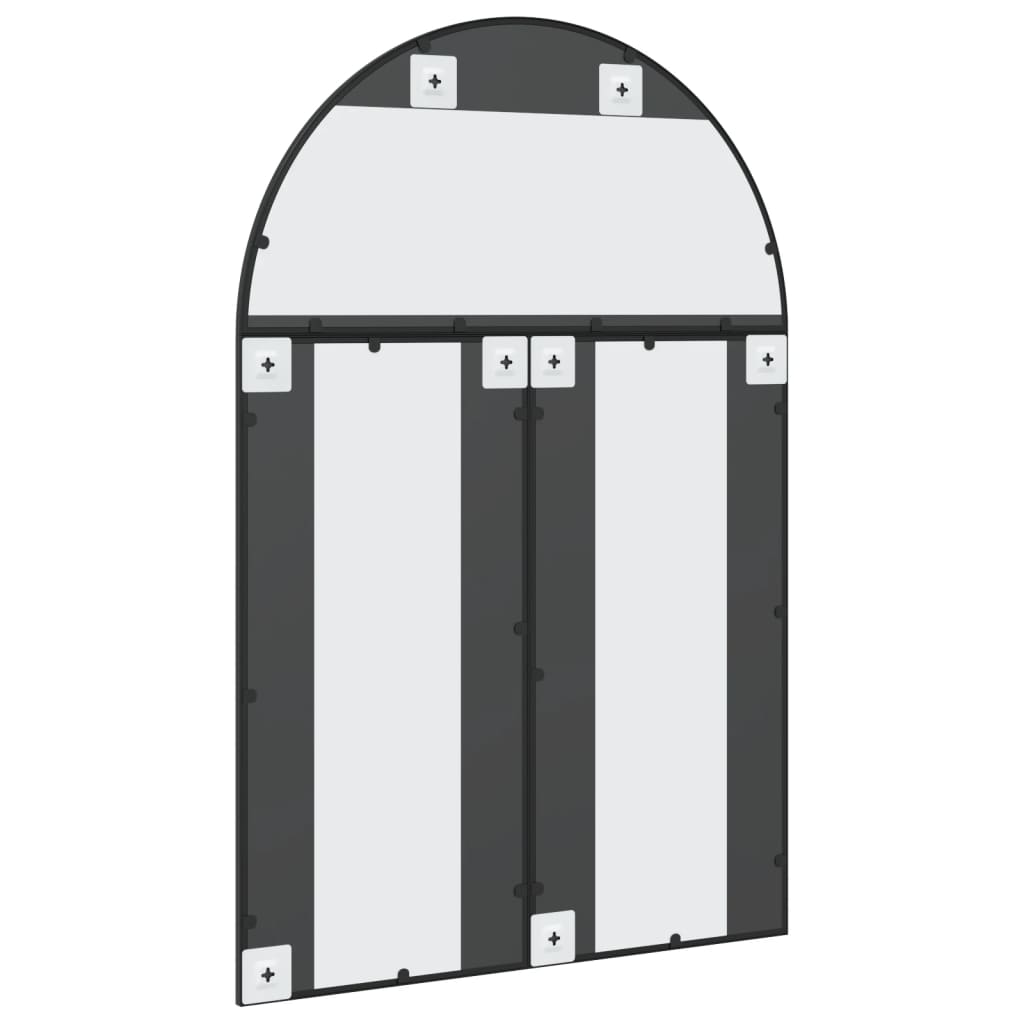 Black Wall Mirror 80x120 cm Arched Iron