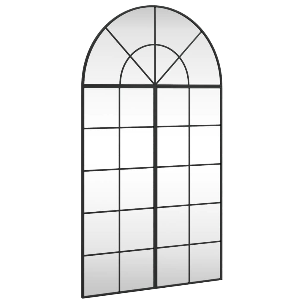 Black Wall Mirror 80x140 cm Arched Iron
