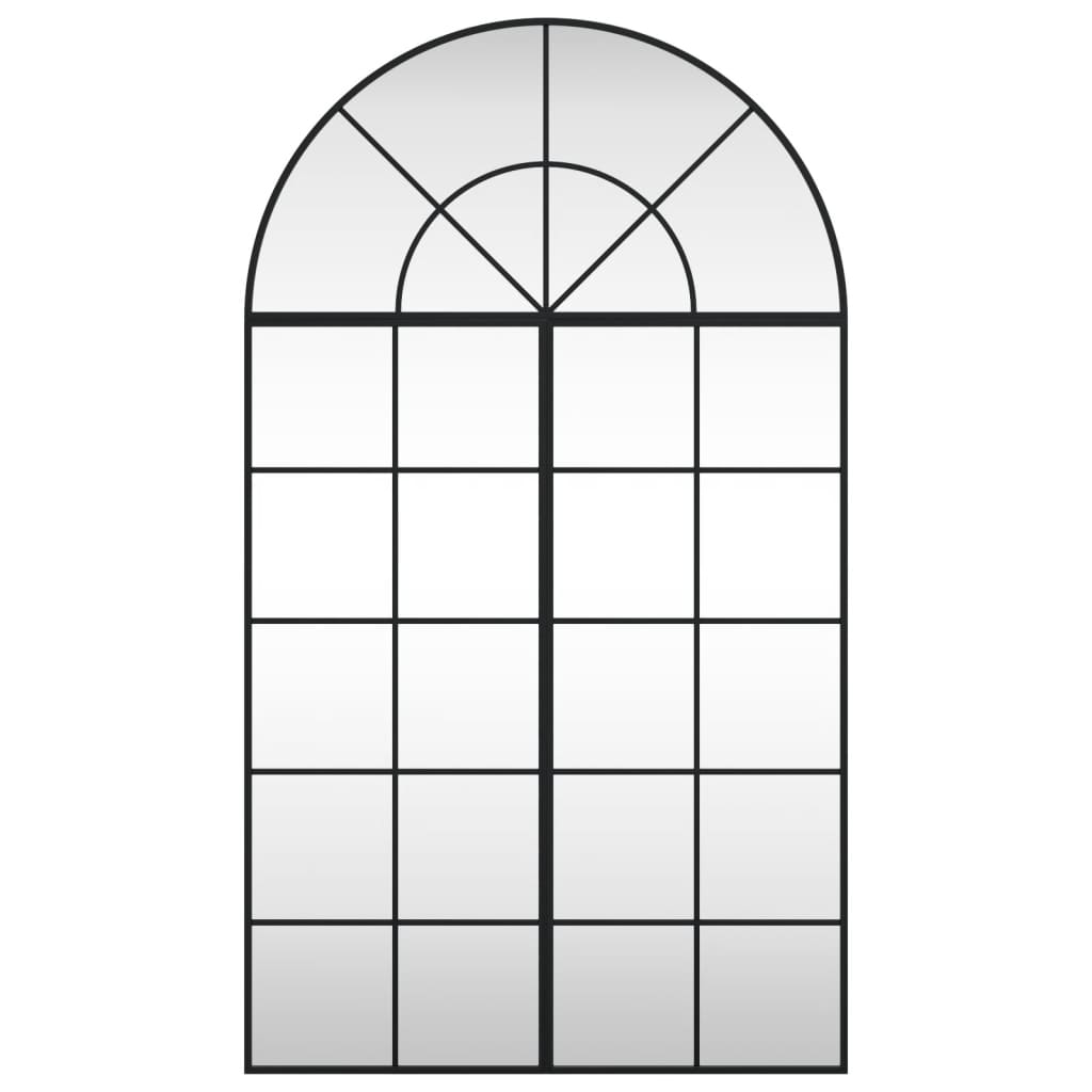Black Wall Mirror 80x140 cm Arched Iron