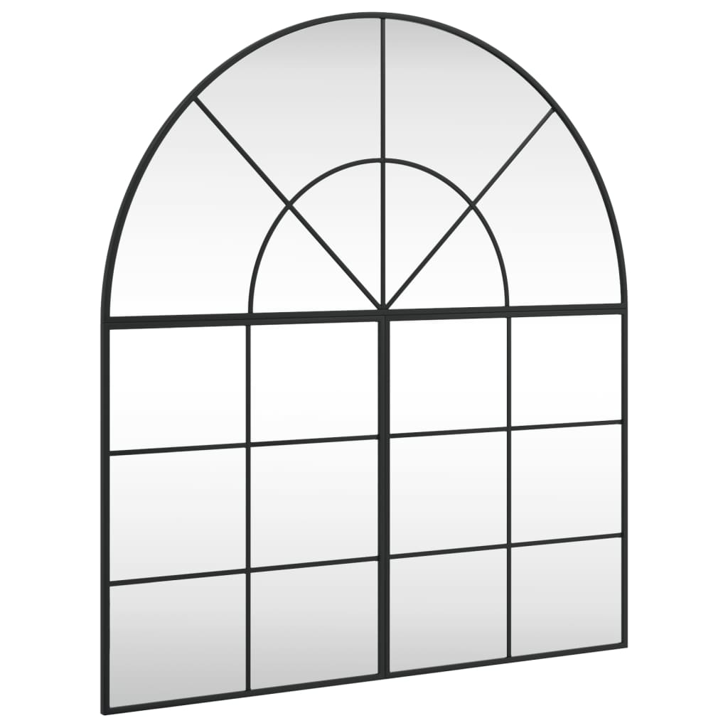 Miroir mural noir 100x110 cm en fer bombé