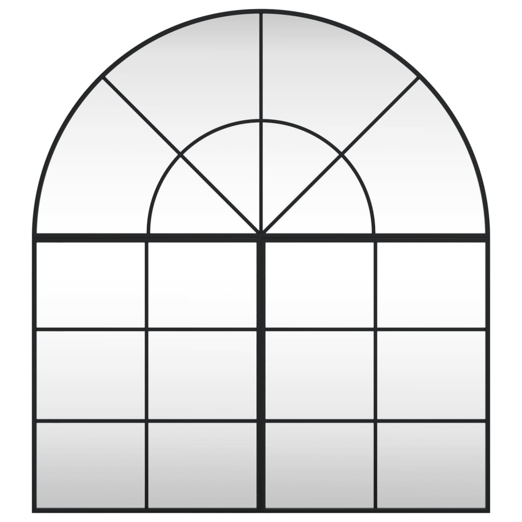 Miroir mural noir 100x110 cm en fer bombé