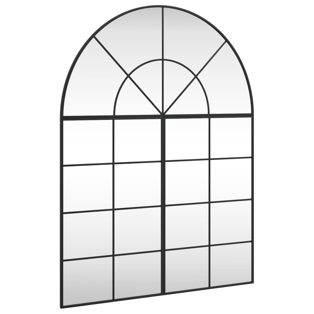 Black Wall Mirror 100x130 cm Arched Iron