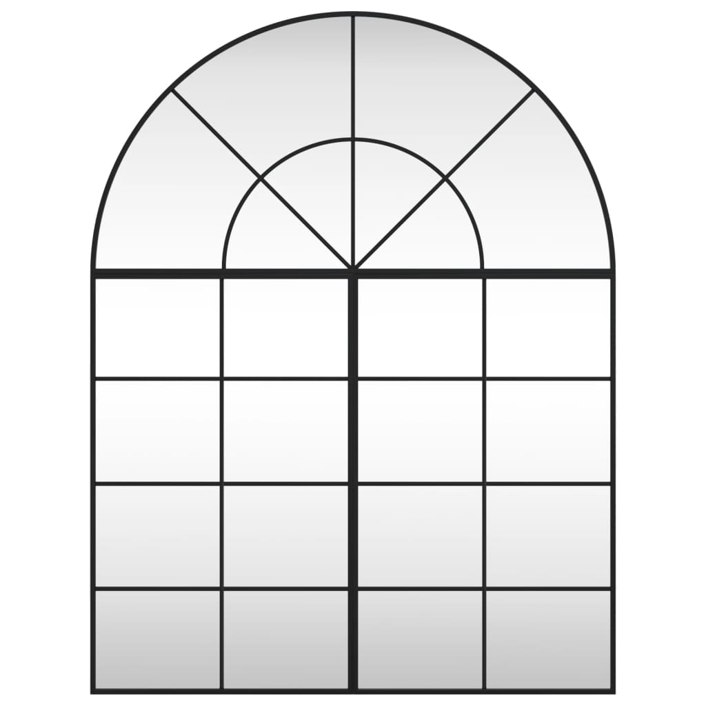 Black Wall Mirror 100x130 cm Arched Iron