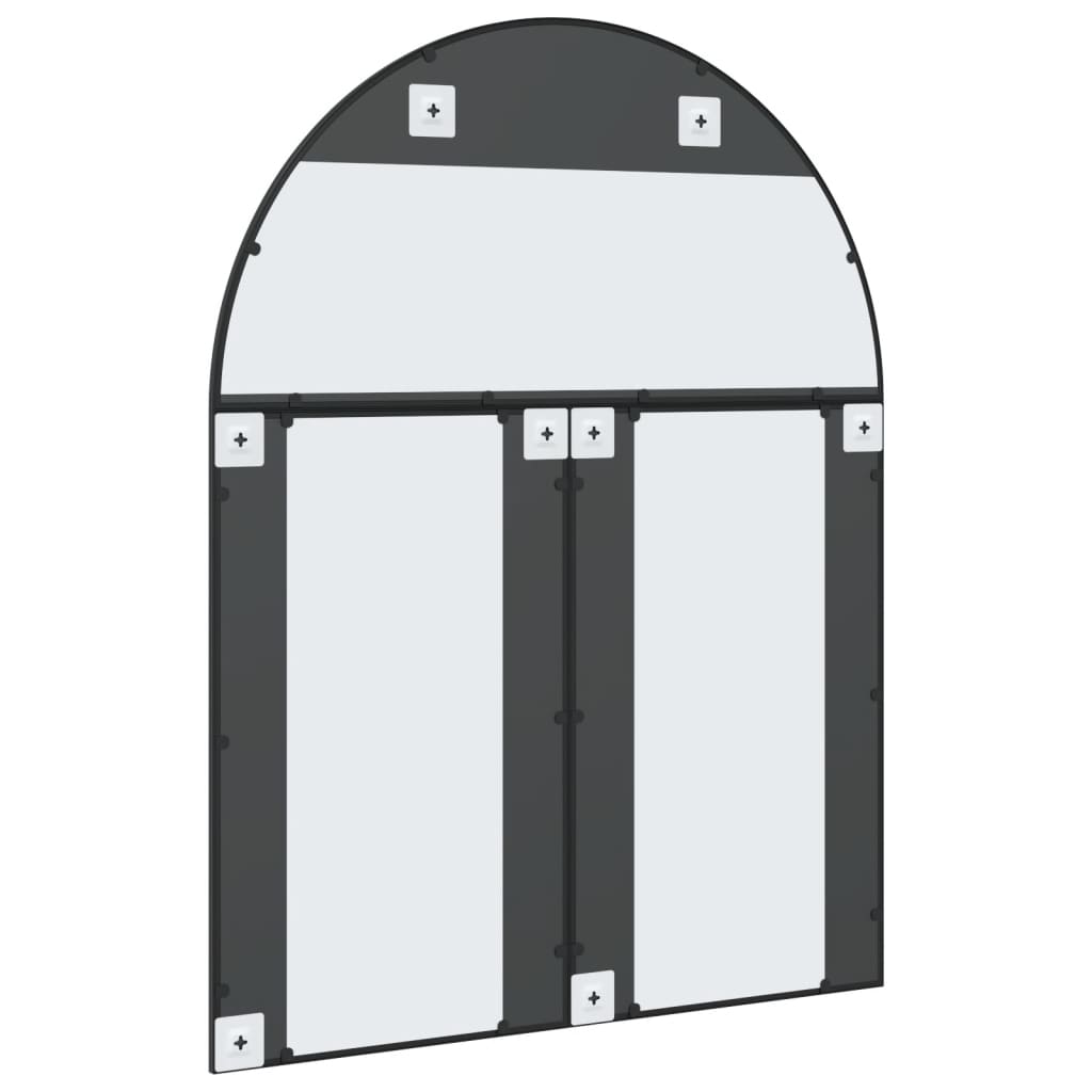 Black Wall Mirror 100x130 cm Arched Iron