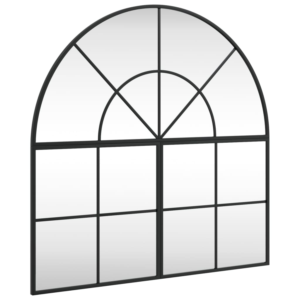 Miroir mural noir 80x80 cm bombé en fer