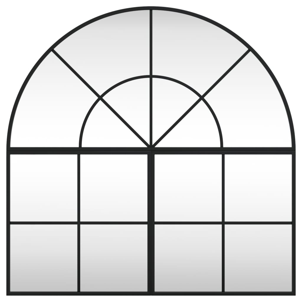 Miroir mural noir 80x80 cm bombé en fer