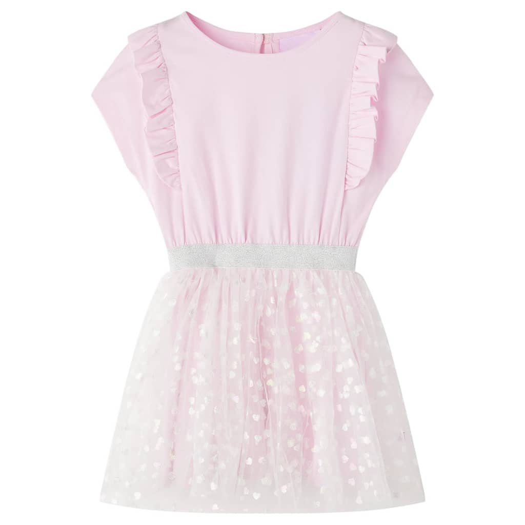 Robe fillette volantée rose clair 92