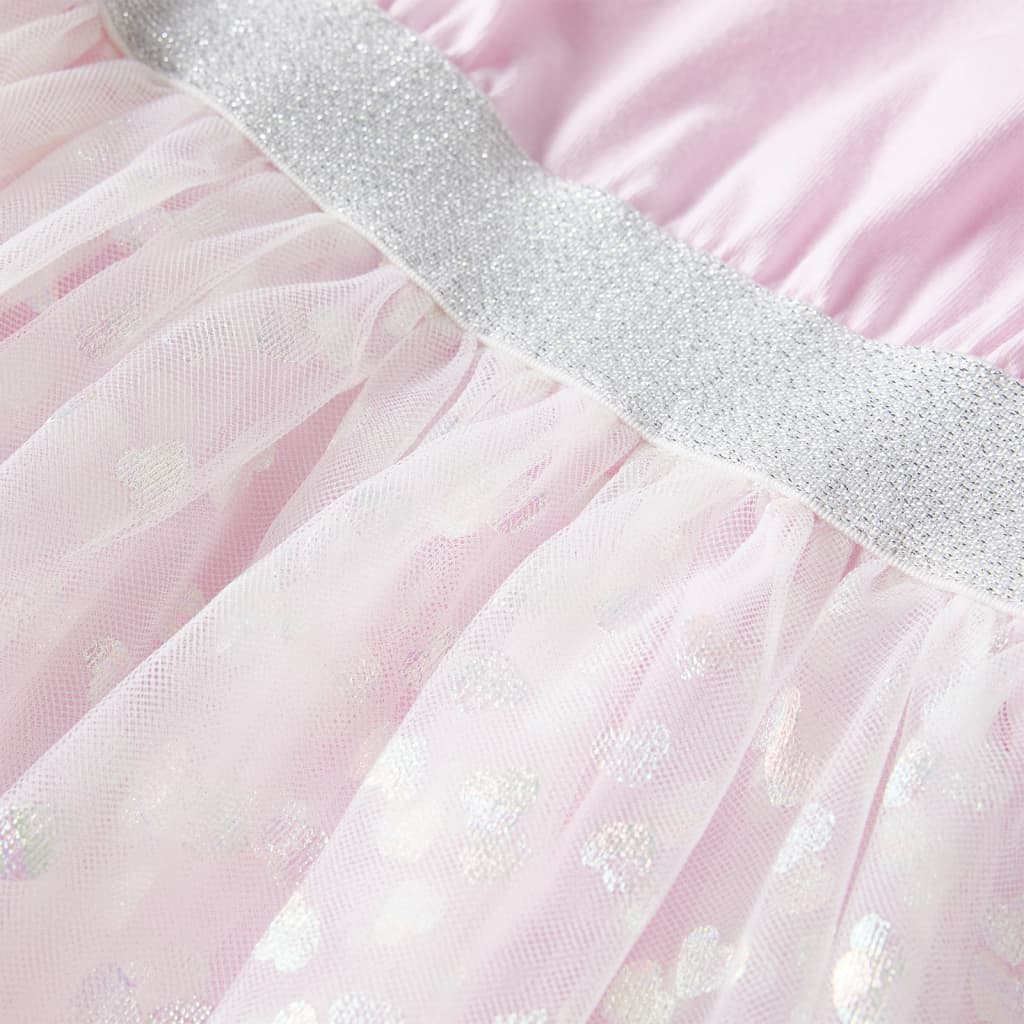 Robe fillette volantée rose clair 92