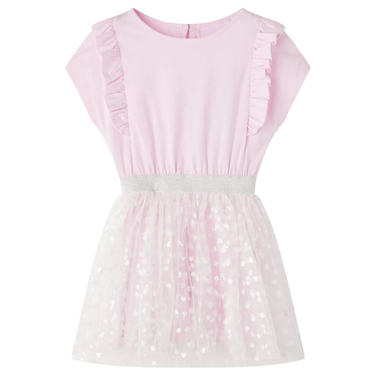 Kids Dress with Ruffles Light Pink 104