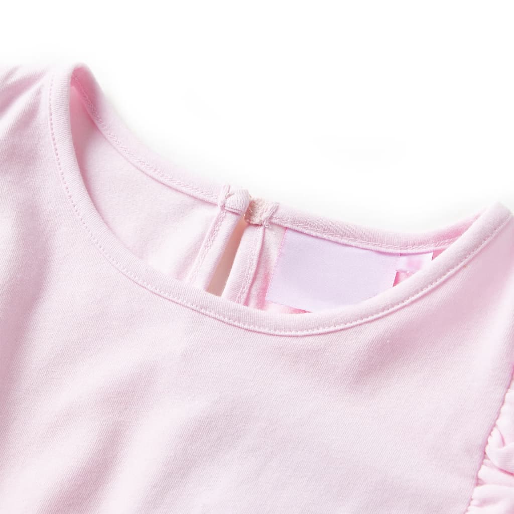 Girls' Frill Dress Light Pink 128