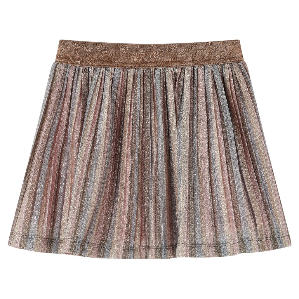 Kids' Pleated Skirt with Glitter Brown and Pink 104