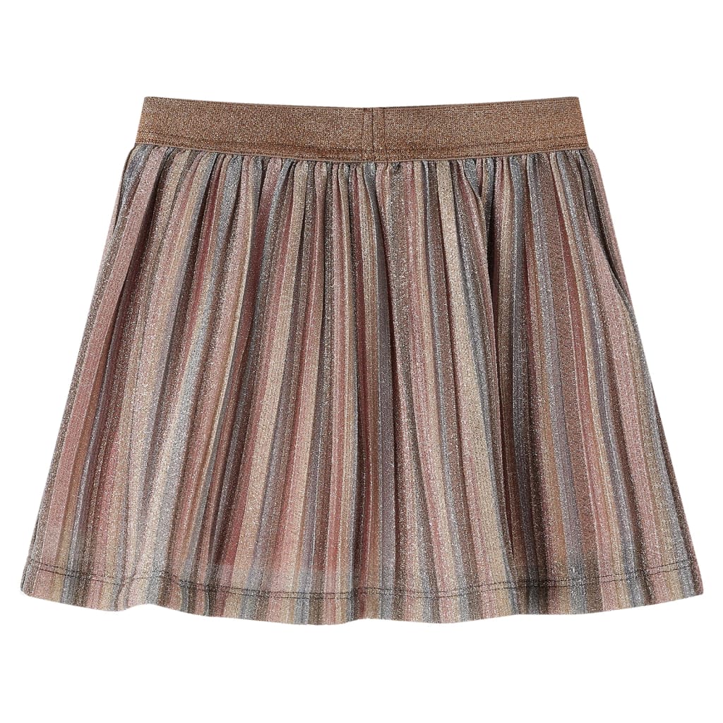 Kids' Pleated Skirt with Glitter Brown and Pink 104