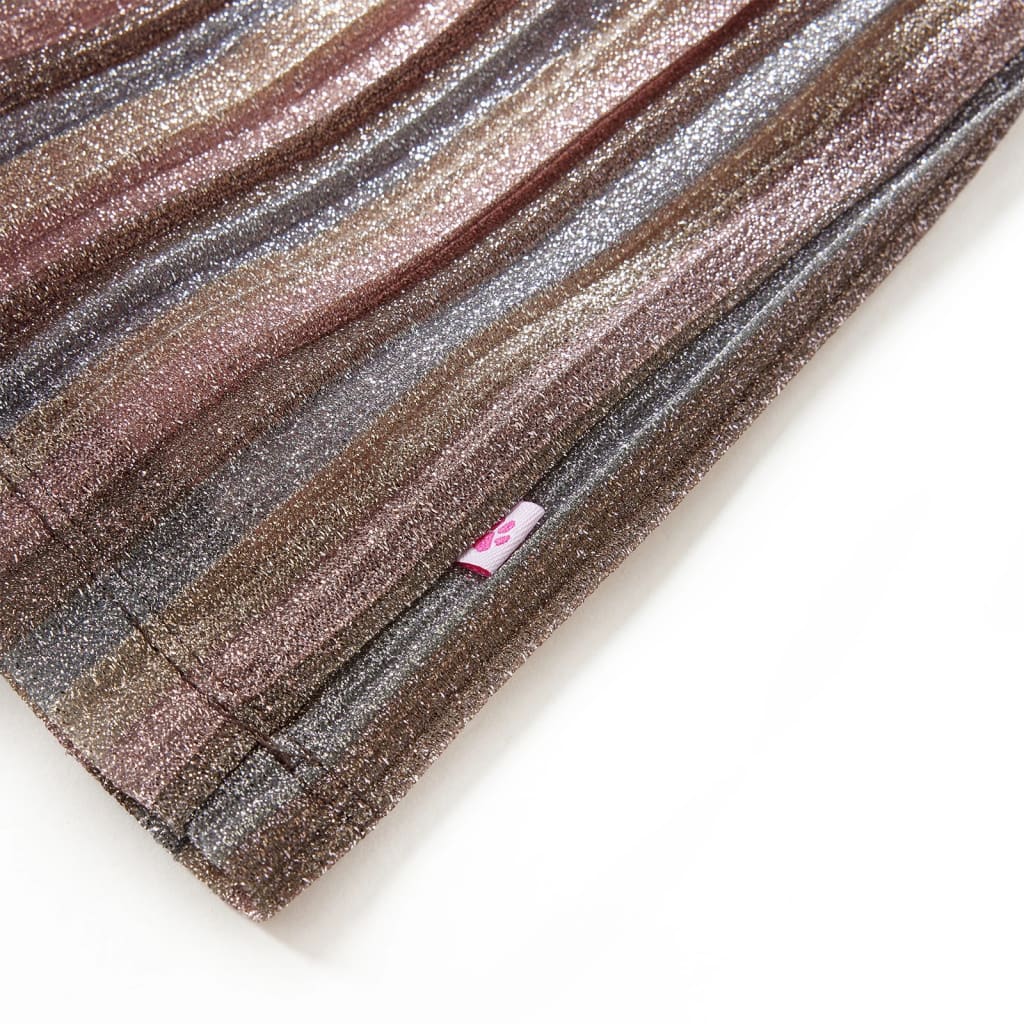 Kids' Pleated Skirt with Glitter Brown and Pink 104