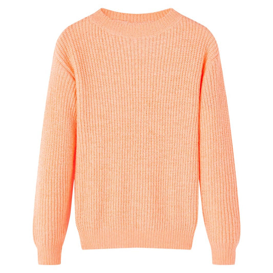 Kinderpullover Gestrickt Hellorange 140