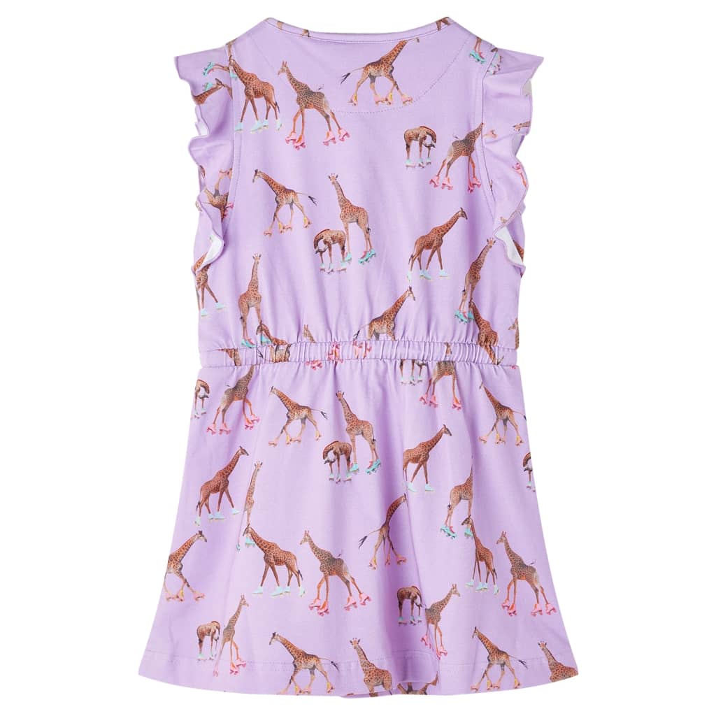 Robe enfant avec manches à volants et lien à la taille Violette 128