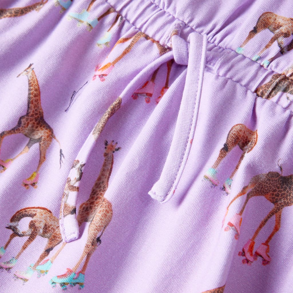 Robe enfant avec manches à volants et lien à la taille Violette 128