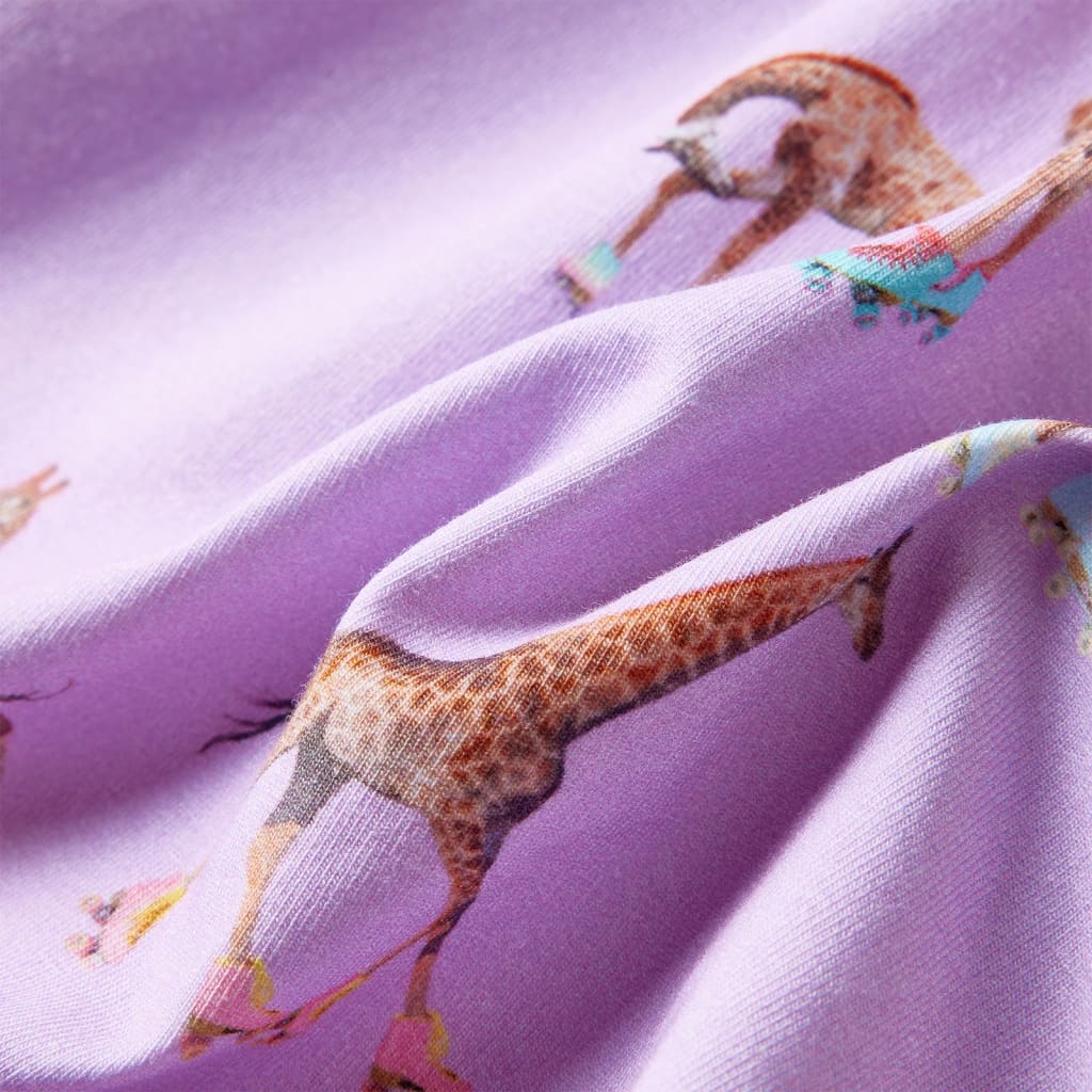 Robe enfant avec manches à volants et lien à la taille Violette 128