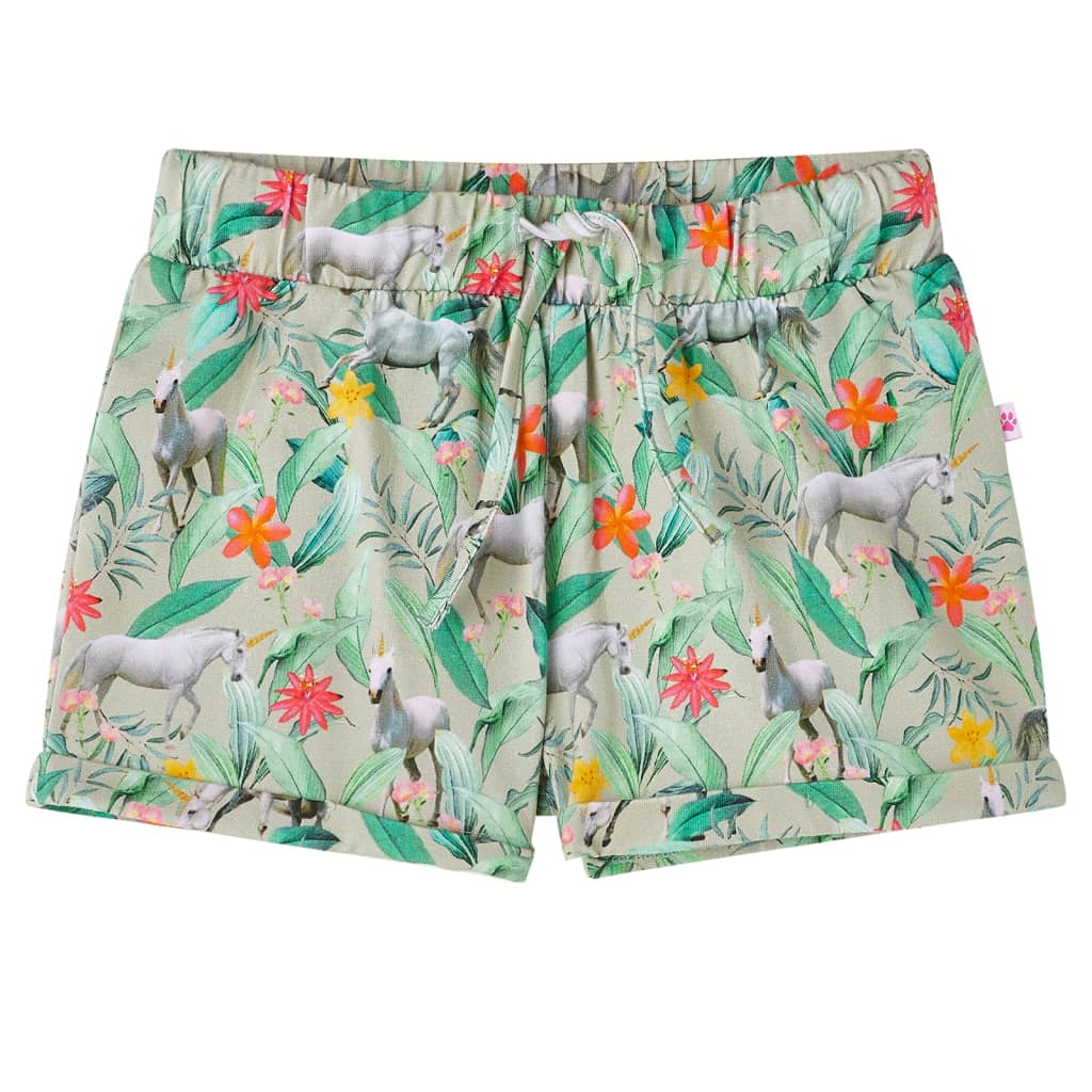 Short pour enfant avec cordon de serrage Kaki clair 116