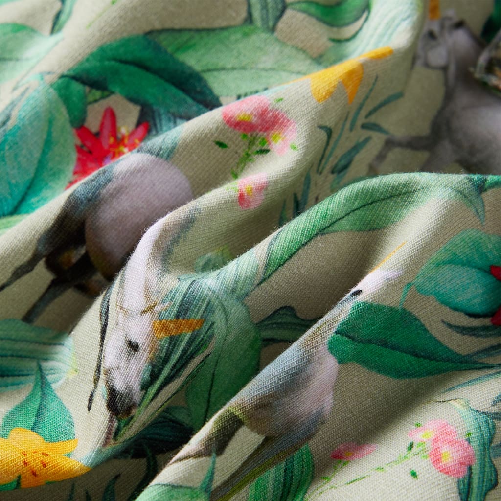 Robe enfant à manches volantées Kaki clair 104