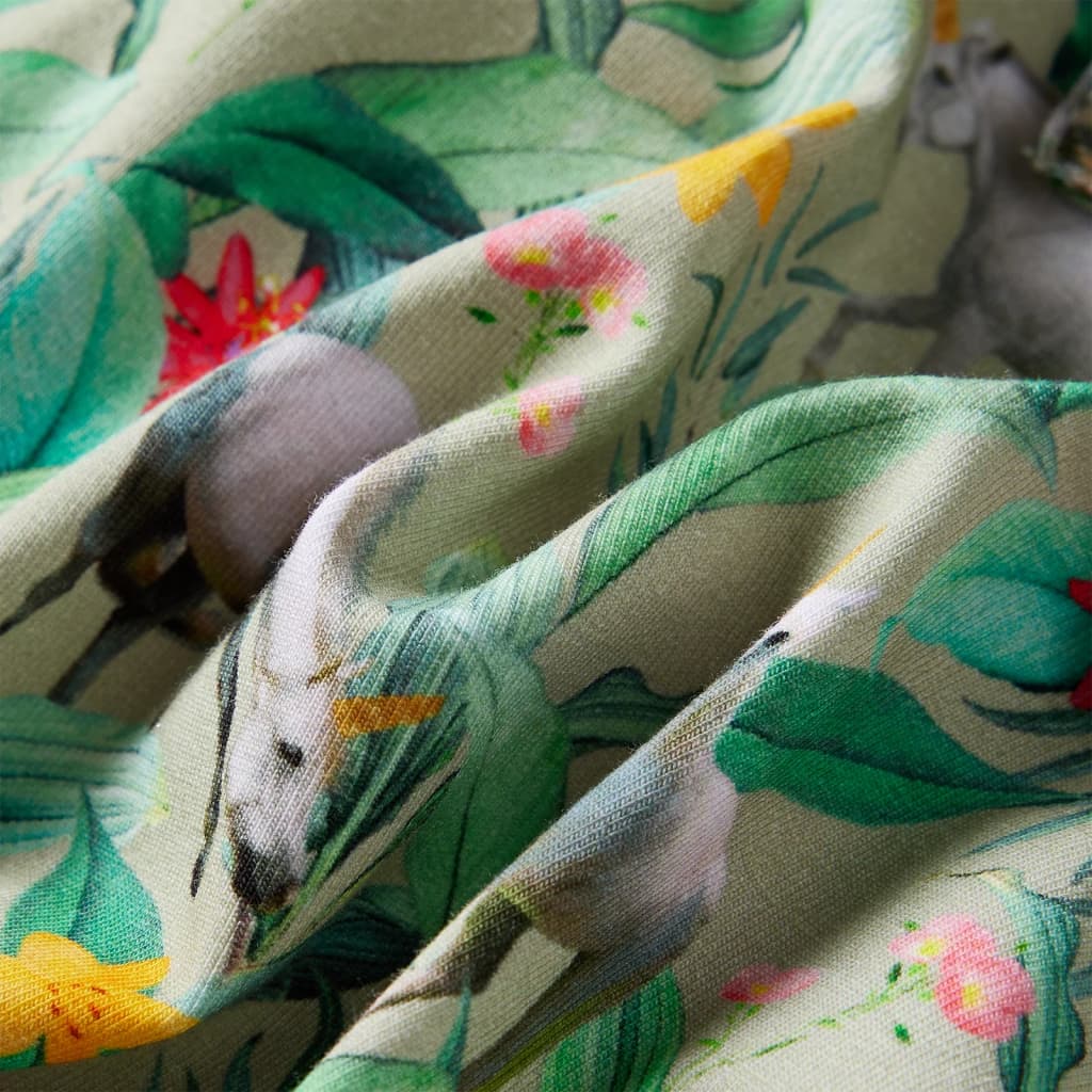 Robe enfant à manches volantées Kaki clair 128