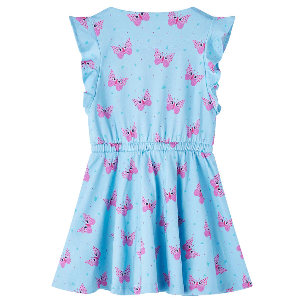 Robe d'enfant sans manches bleue avec boutons 128