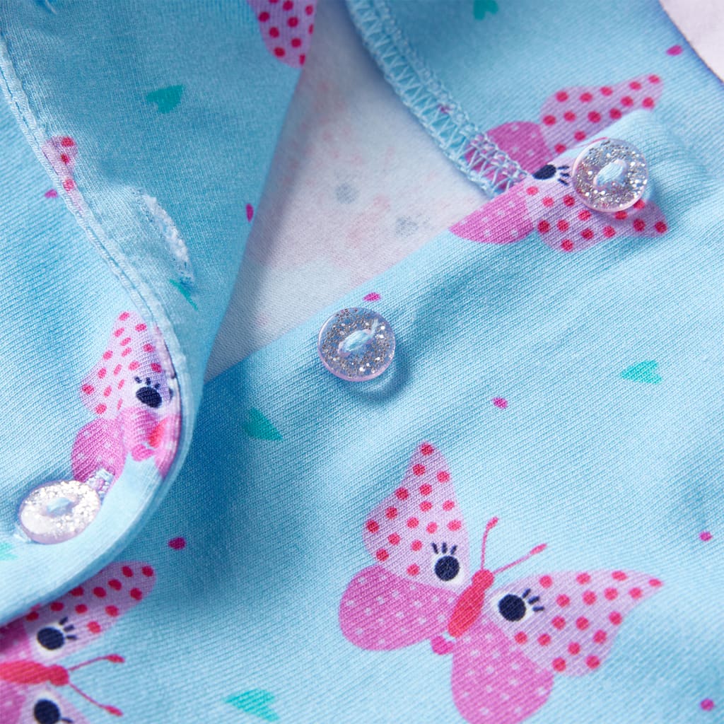 Robe d'enfant sans manches bleue avec boutons 128