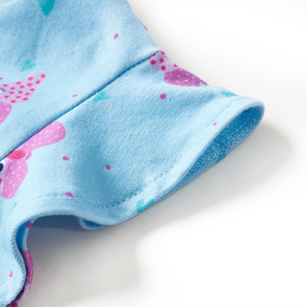 Robe d'enfant sans manches bleue avec boutons 128