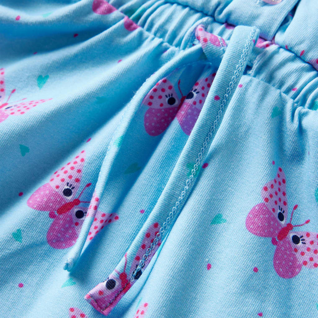 Robe d'enfant sans manches bleue avec boutons 128