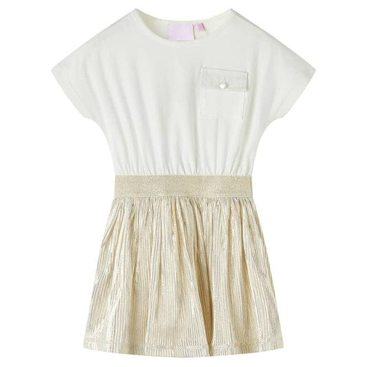 Children's Dress with Short Sleeves Ecru 104