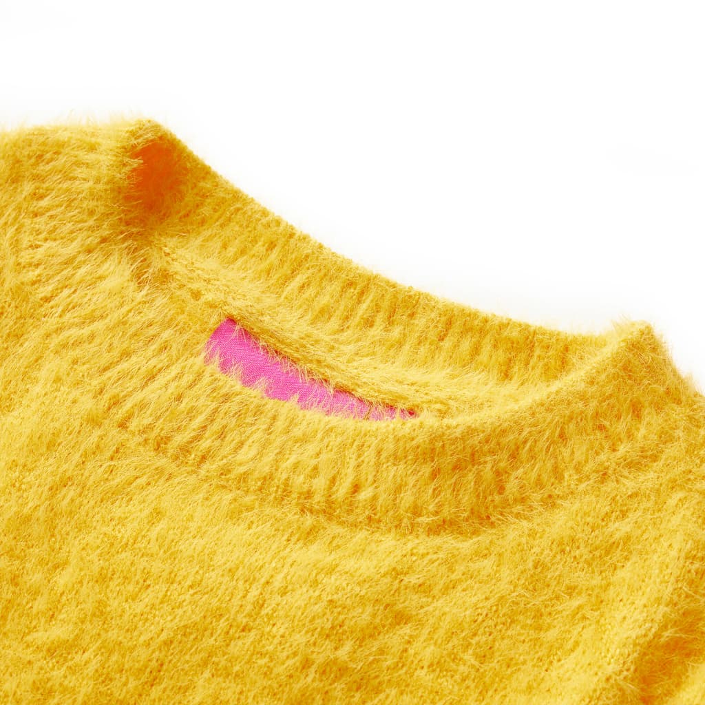 Pull enfant tricoté Ocre foncé 140