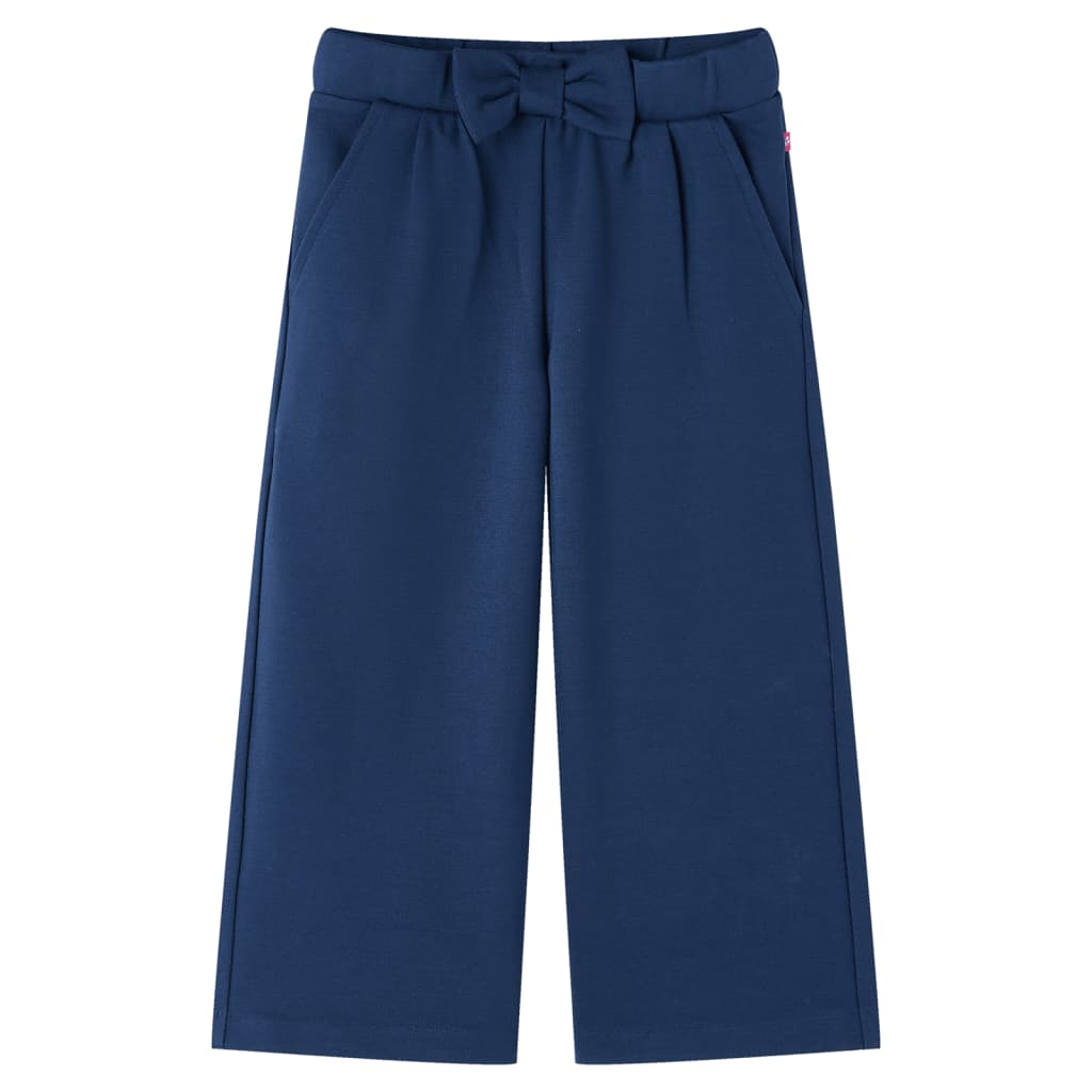 Kids' Wide Leg Trousers Navy Blue 128